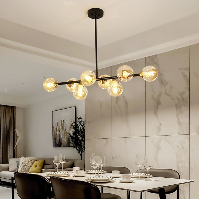 Shaded Dinning Room Chandelier Light Fixture Glass Simplicity Pendant Light Fixture