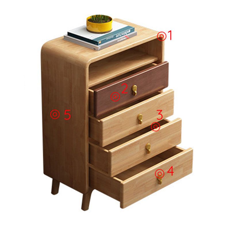 Contemporary Glam Rubber Wood Storage Chest Home Chest with Drawers