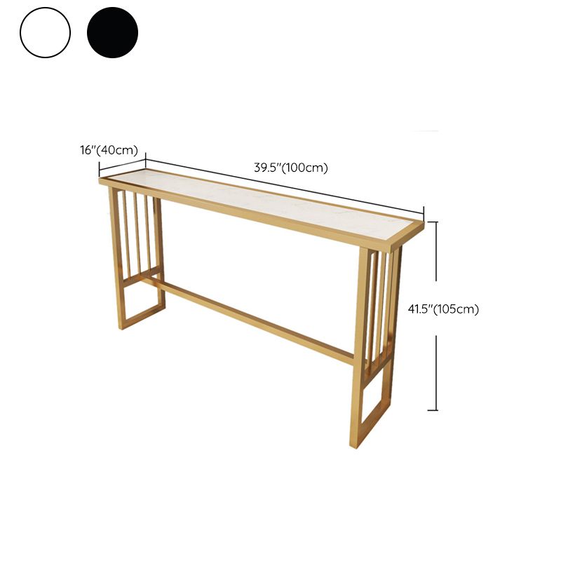 Modern Bar Height Table Faux Marble Top Bistro Table with Gold Base