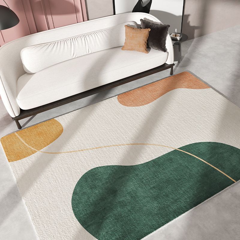 Purple Casual Rug Polyester Color Block Rug Drawing Rug for Living Room