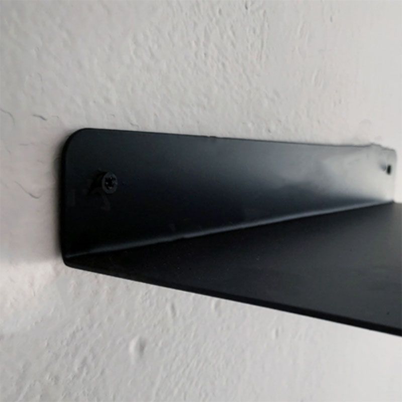 Metal Floating Bookcase Industrial Closed Back Bookshelf with Shelves