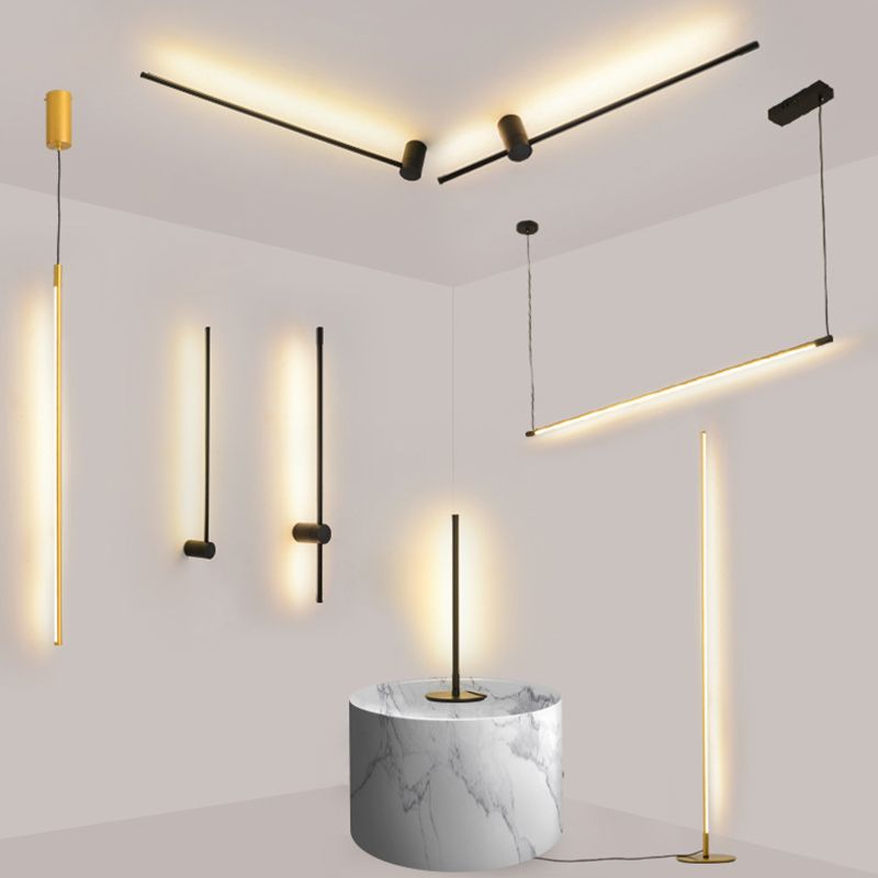 Modern Minimalist Style Linear Wall Light Fixtures Aluminum Sconces