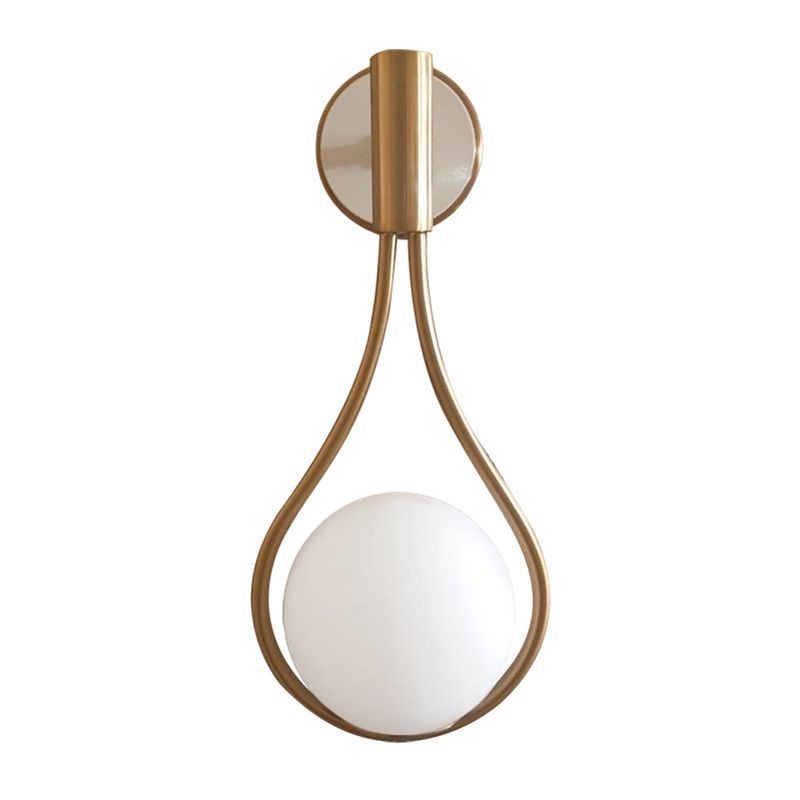 Lámparas de plataformas de estilo nórdico de estilo nórdico moderno vidrio 1 placas de pared ligeras en acabado dorado