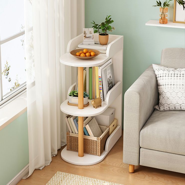 Manufactured Wood Corner Bookshelf Closed Back Vertical Bookcase for Home