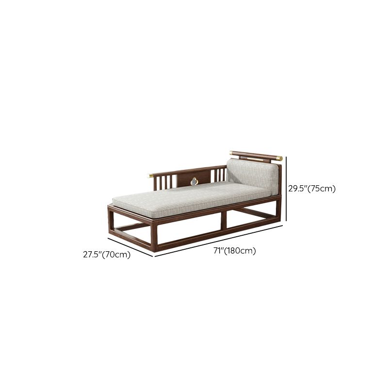 Traditional Living Room Chaise Solid Wood Chaise Lounge with Upholstered
