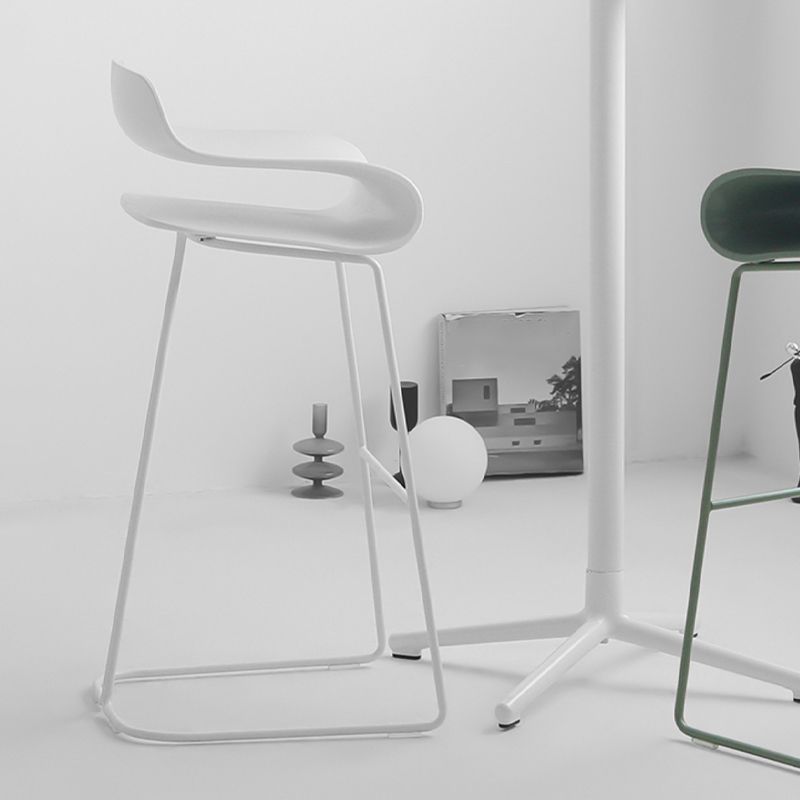 Industrial Armless Bar Stool Plastic and Steel Bar Stool for Living Room