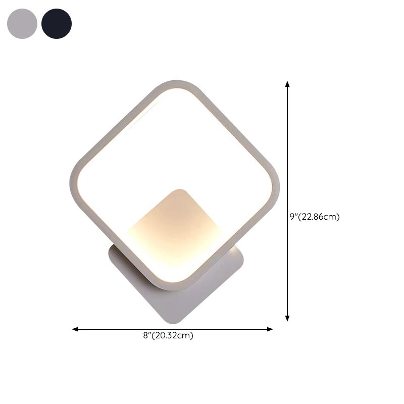 Square Wall Light Sconces Modern Metal 1 Light Wall Mount Light Fixture