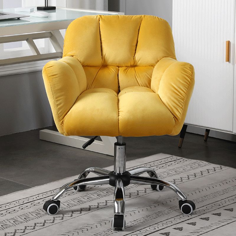 Contemporary Office Chair Armless Desk Chair with Wheels for Office