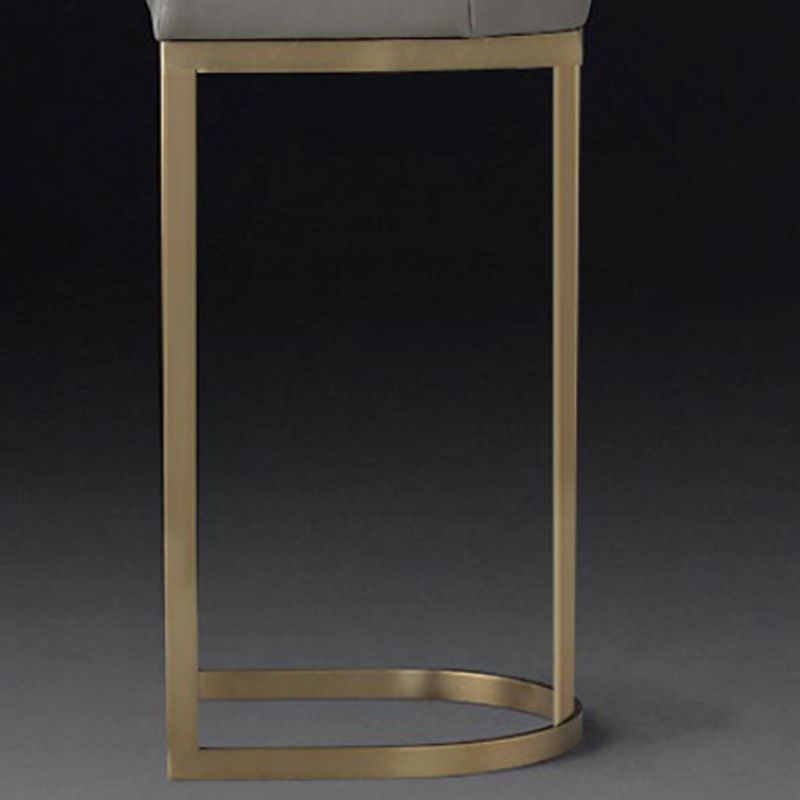 Contemporary Style Counter Stool Bar-height Bar Stool with Metal Base