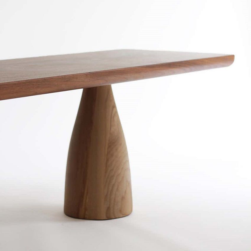 Mesa de comedor de lujo tradicional rectángulo mesa de madera maciza con 3 patas