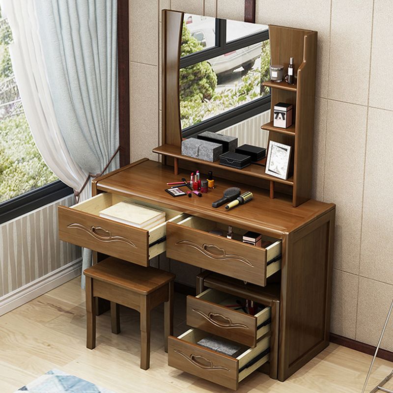 Traditional Style Make-up Vanity Bedroom Solid Wood with 4 Drawer Make-up Vanity