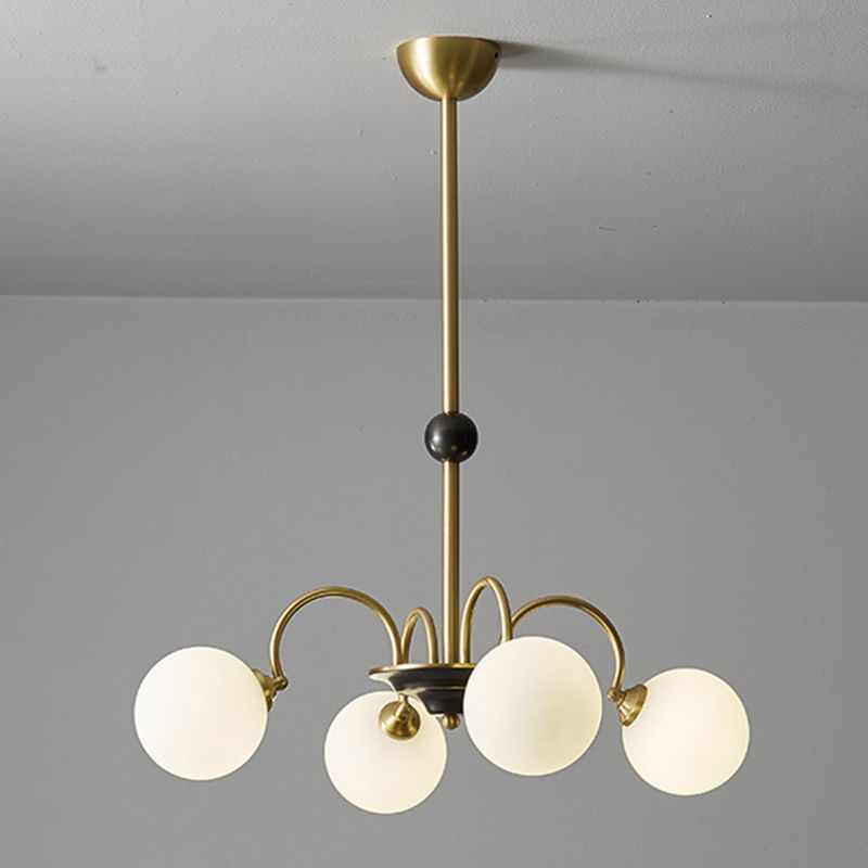 Spherical Shape Chandelier Light Modern Style Glass Multi Light Hanging Light for Bedroom