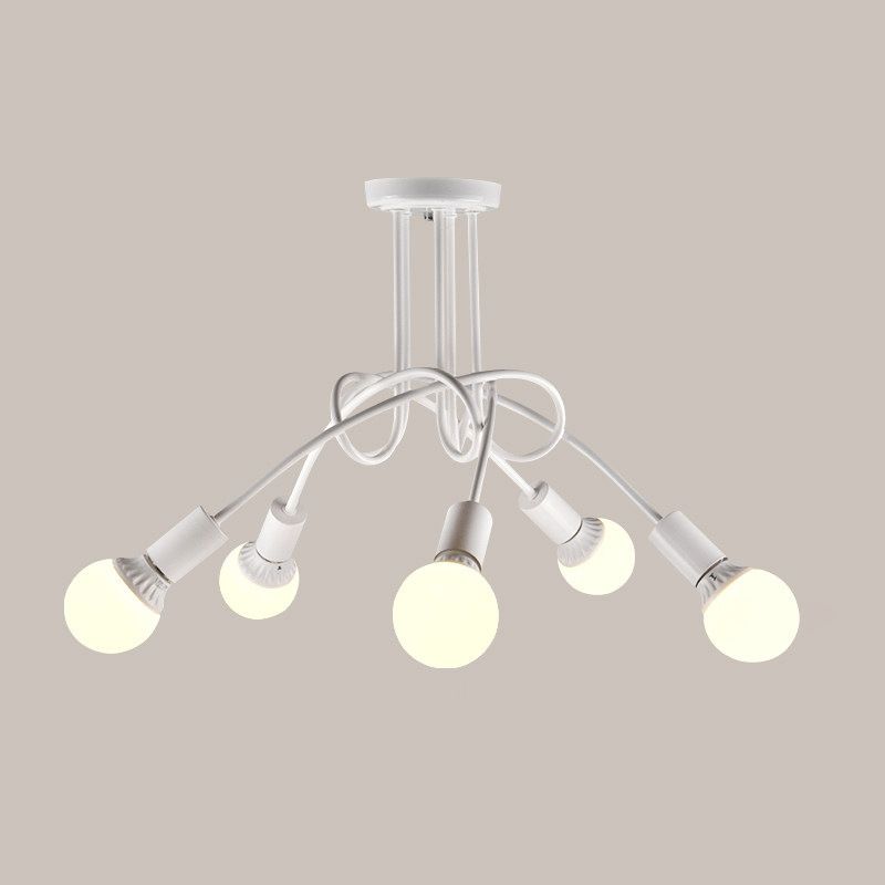 Bundle Industrial Vintage Ceiling Light Wrought Iron Flush Mount for Living Room