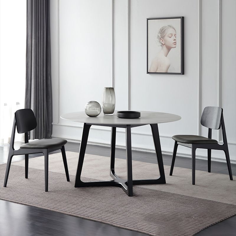 Silla de comedor moderna con respaldo abierto, silla lateral sin brazos de comedor de madera para el hogar