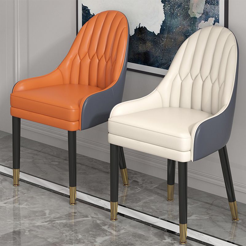Sillas de comedor de madera Glam, sillas de comedor de piel sintética para uso doméstico (juego de 2)
