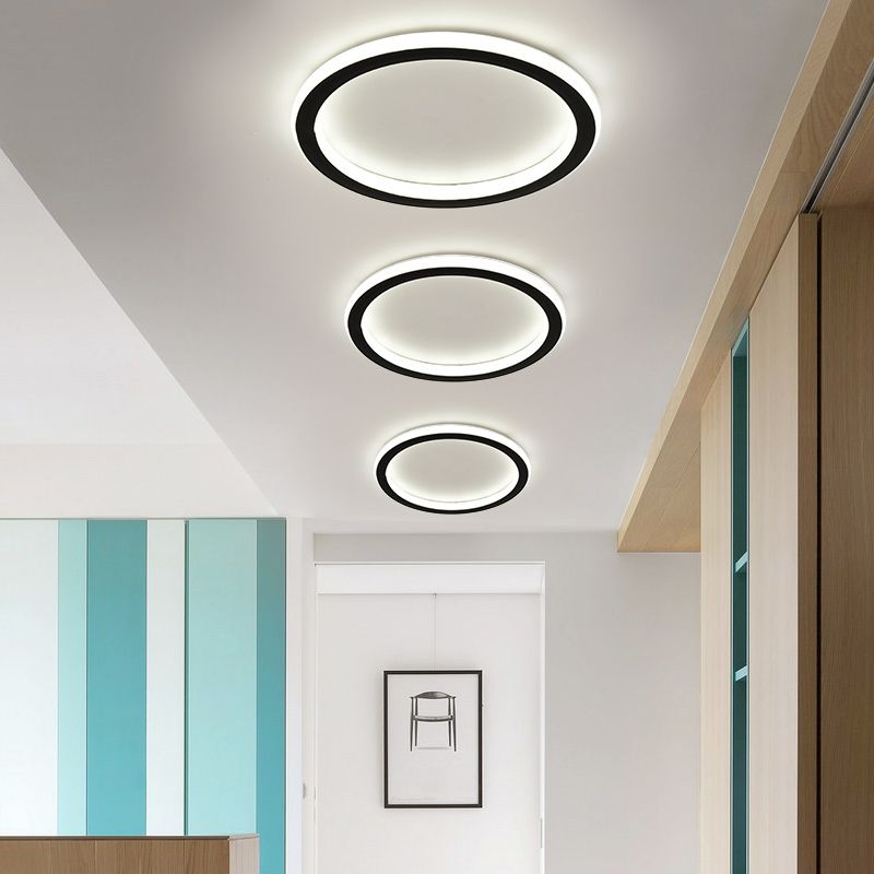 Contemporary Geometric Ceiling Light Fixture Metal LED Aisle Ceiling Mount Lamp Fixture