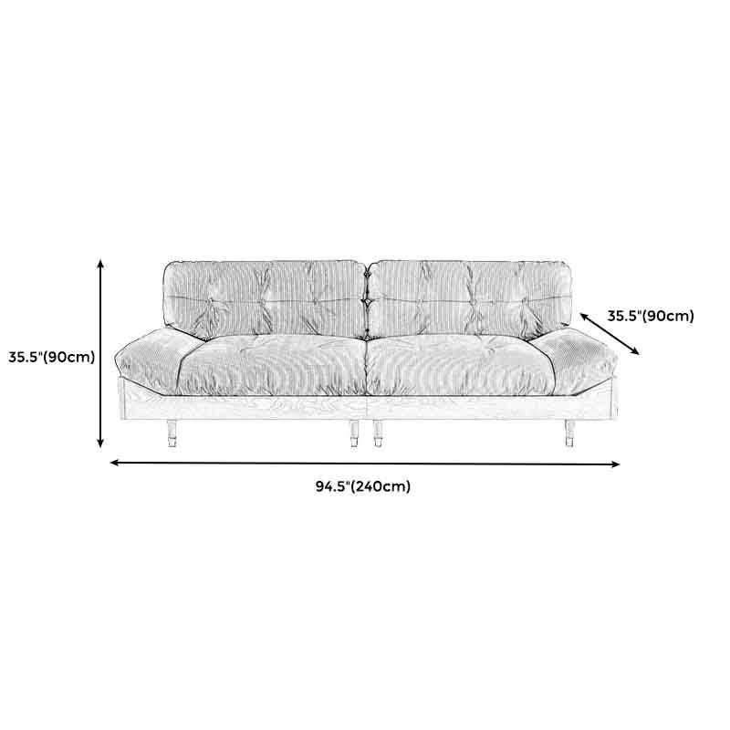 Modern Tufted Armless Sofa 35"W Loose Back Sofa for Living Room