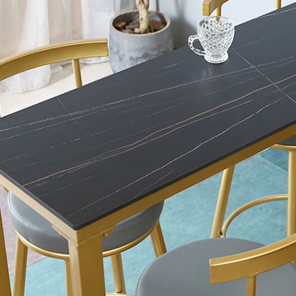 Glam Style Rectangle Bar Set 1/7 Pieces Stone Pub Dining Set for Dining Room