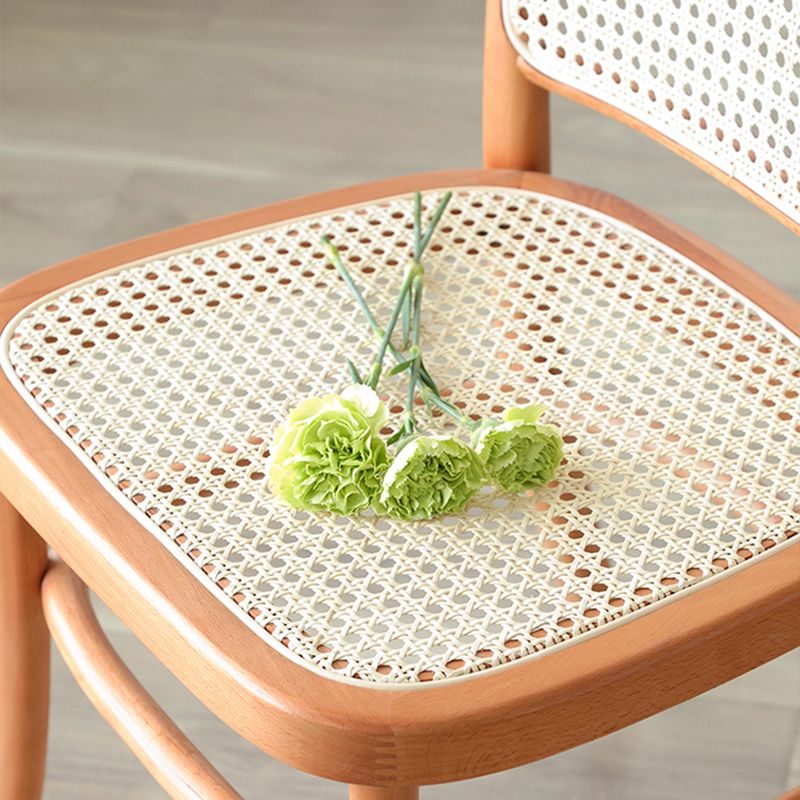 Silla de comedor de estilo tradicional, silla lateral sin brazos de cocina con patas de madera