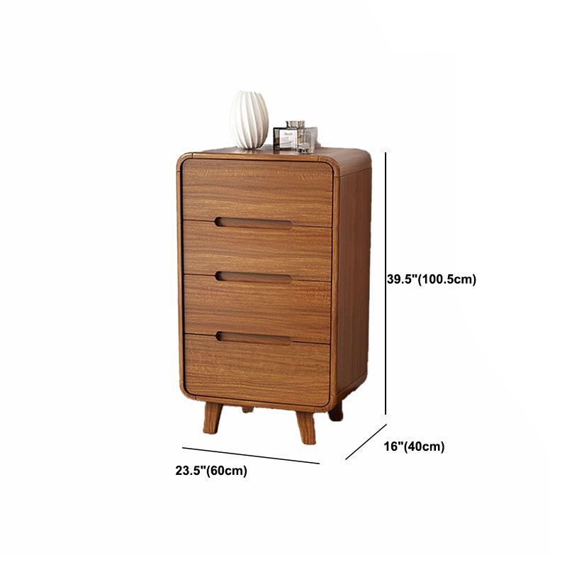 Contemporary Wooden Storage Chest Home Chest in Brown with Drawers