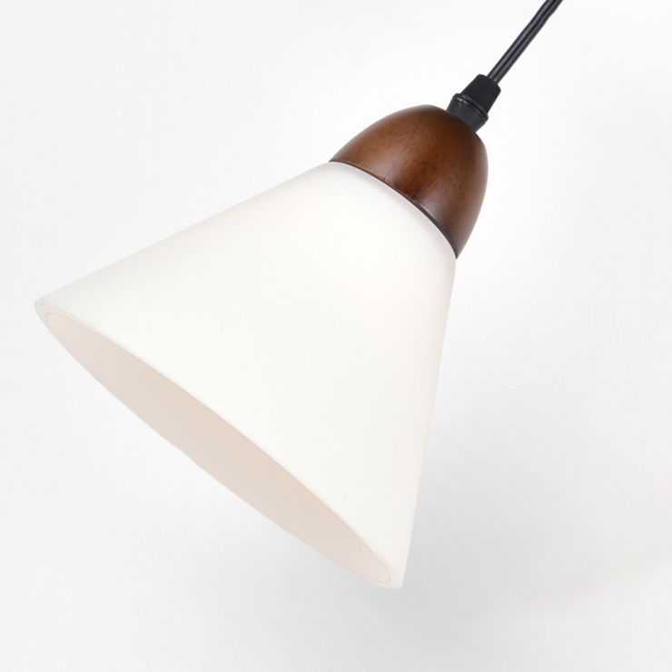 Japanese Style Wooden Wall Light Cone Shape Adjustable Wall Lamp for Living Room