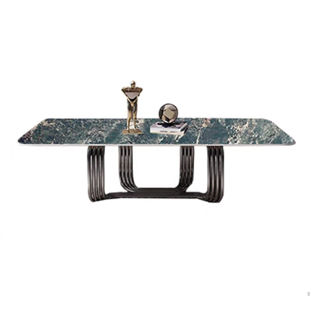 Glam Abstract Coffee Table Slate Rectangular Coffee Table for Home