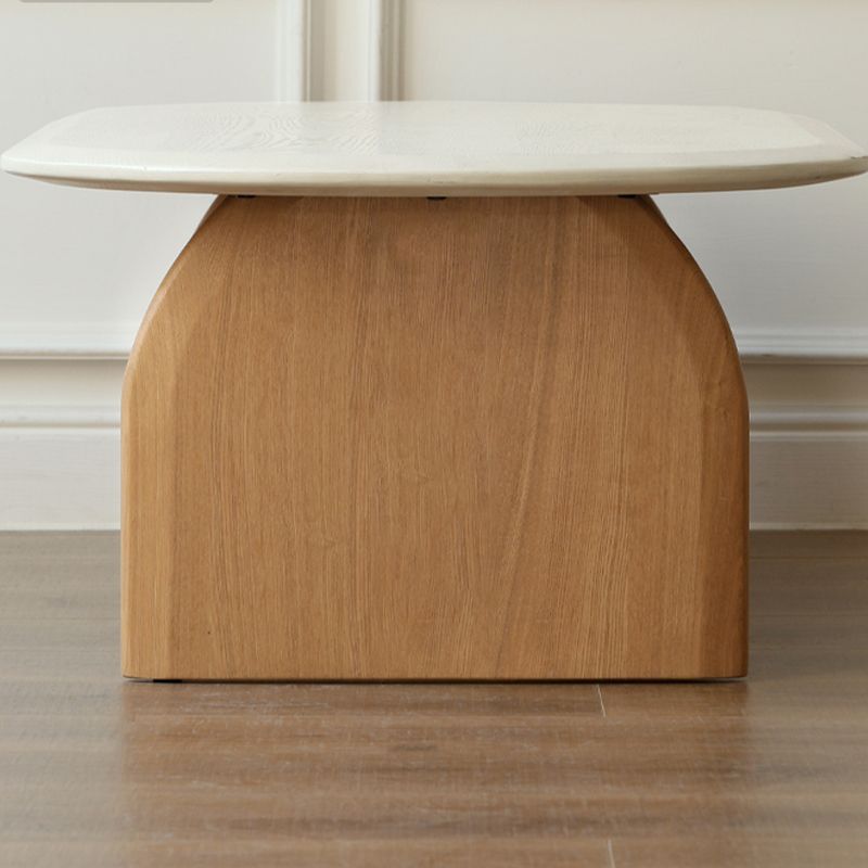 Scandinavian Pine Wood Coffee Table with Sled Base Oval Coffee Table