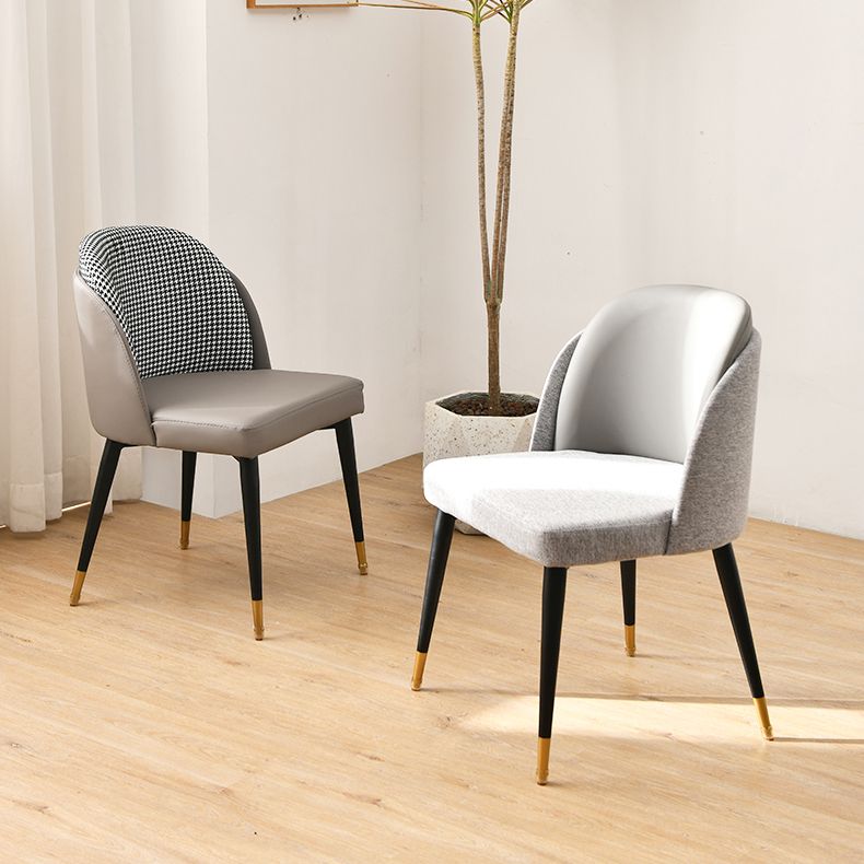 Sillas de comedor sin brazos tapizadas estilo escandinavo con respaldo sólido que cena la silla lateral