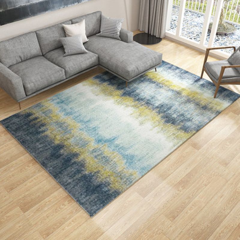 Nordic Living Room Rug Multicolor Abstract Print Area Carpet Polyster Easy Care Machine Washable Indoor Rug