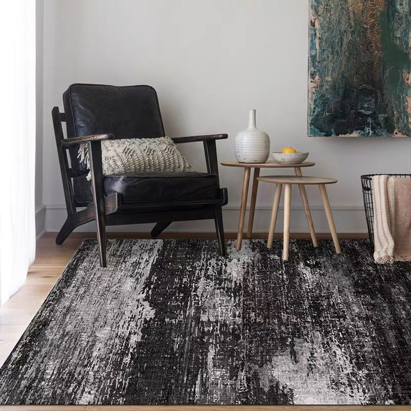 Industrial Rustic Effect Rug Polyester Indoor Carpet Non-Slip Backing Area Rug for Living Room