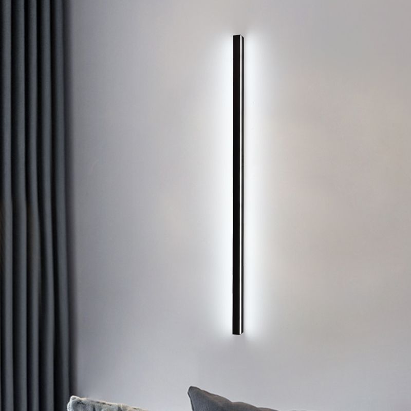 Moderner einfacher Stil Linearer Schatten Wandleuchten Metal 1 Leichte Leuchten im schwarzen Finish