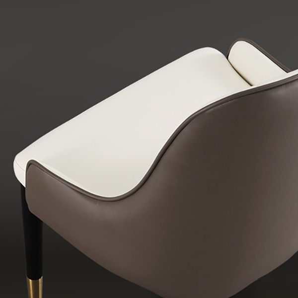 Industrial Upholstered Dining Chairs Parsons Chair in Black Legs