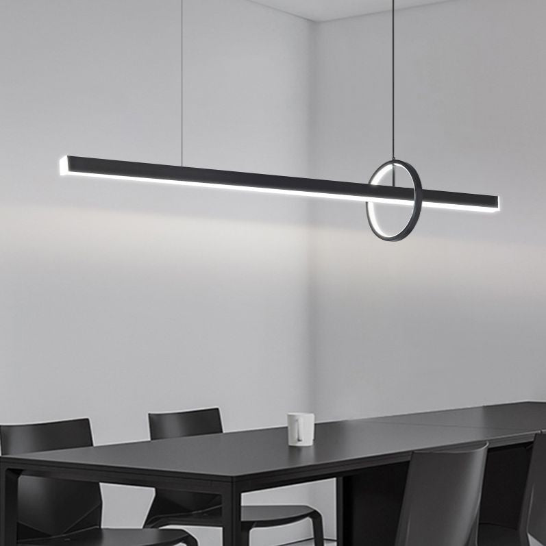Lineare Form Island Lichter zeitgenössischer Stil Metal 2 Light Island Lighting
