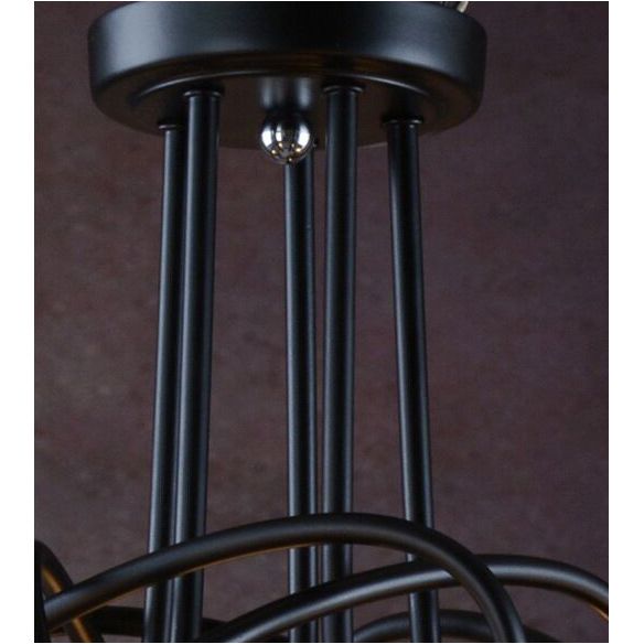 Exposed Living Room Ceiling Mounted Light Industrial Metal Black Semi Flush Ceiling Light Fixture