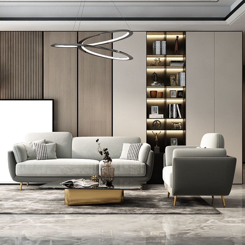 Polish Finish Sofa Flared Arm Sofa for Living Room and Bonus Room