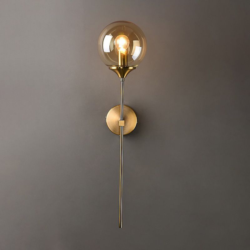 Spherical Wall Sconce Lighting Modern Style Glass 1 Light Wall Mounted Light