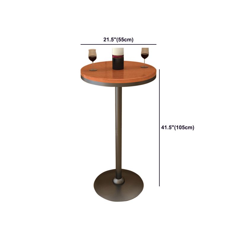 1/3 Pieces Industrial Iron Bar Table Set Round Bistro Set with Pine Wood Top