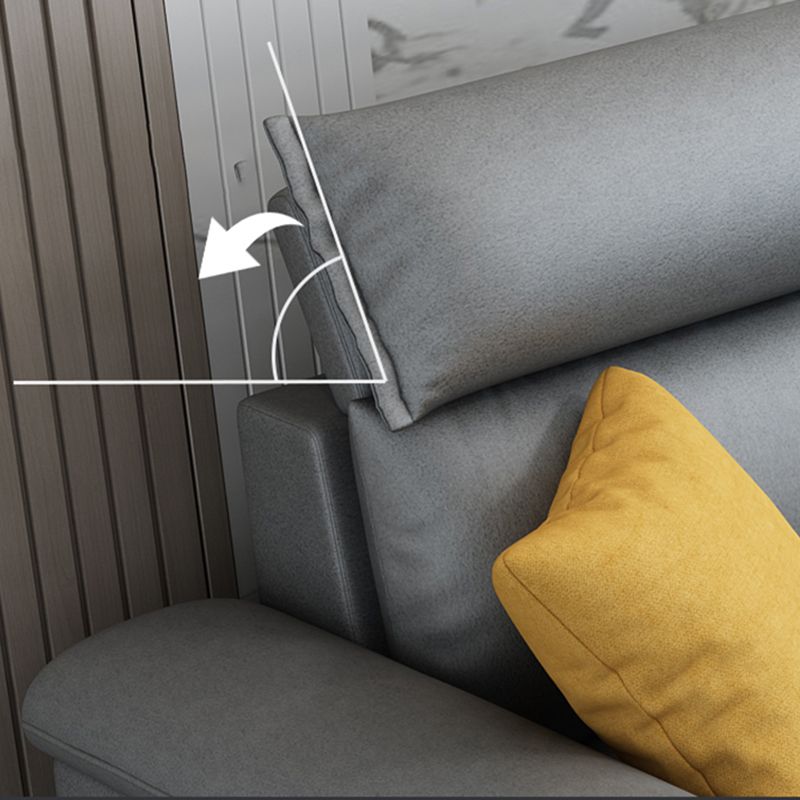 Cotton Blend and Faux Leather 4-Seater L-Shape Left Hand Facing Sectional Sofa with Chaise