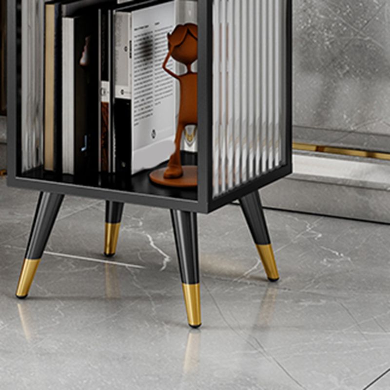 Modern Vertical Bookcase Metal Closed Storage Bookshelf for Bedroom