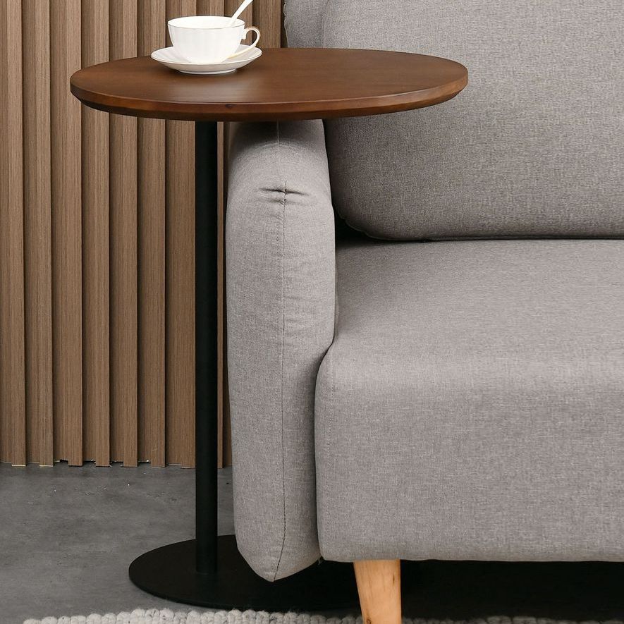Contemporary Style Side End Table Metal Pedestal Sofa Side Accent Table