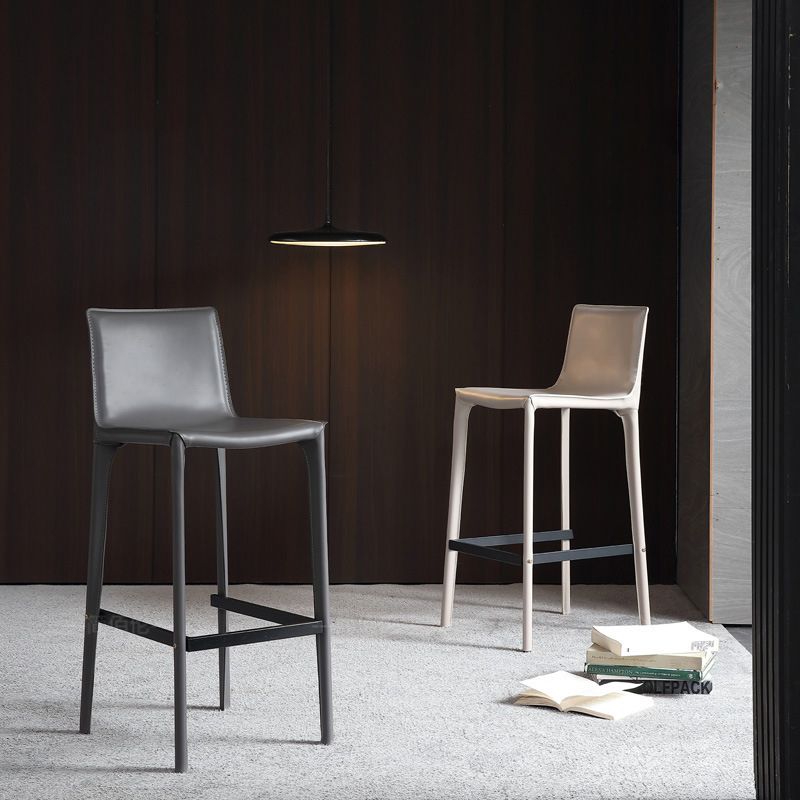 Contemporary Metal Base Bar Stool Armless Low Back Counter Stool