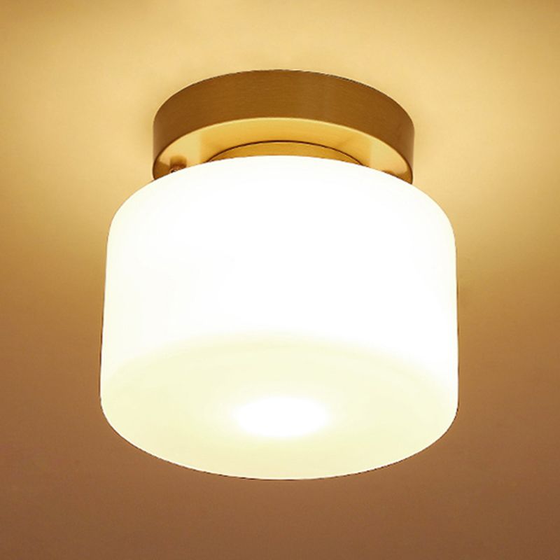 Modern Style Cylindrical Shape Ceiling Light Glass 1 Light Ceiling Light for Restaurant