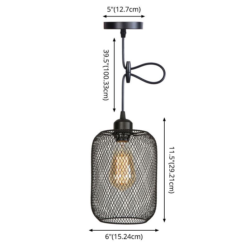 1 Light Wire Mesh Light Anhänger nordischer Industriestil Metallhangleuchten für Bar