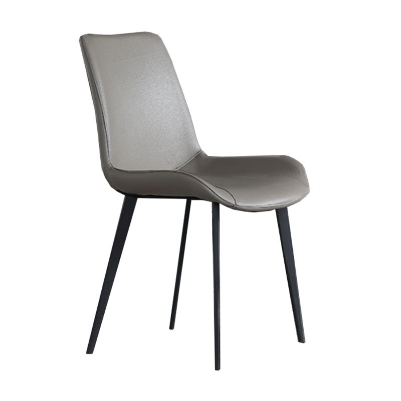 Contemporary Dining Chairs Faux Leather Armless Dining Chairs for Home