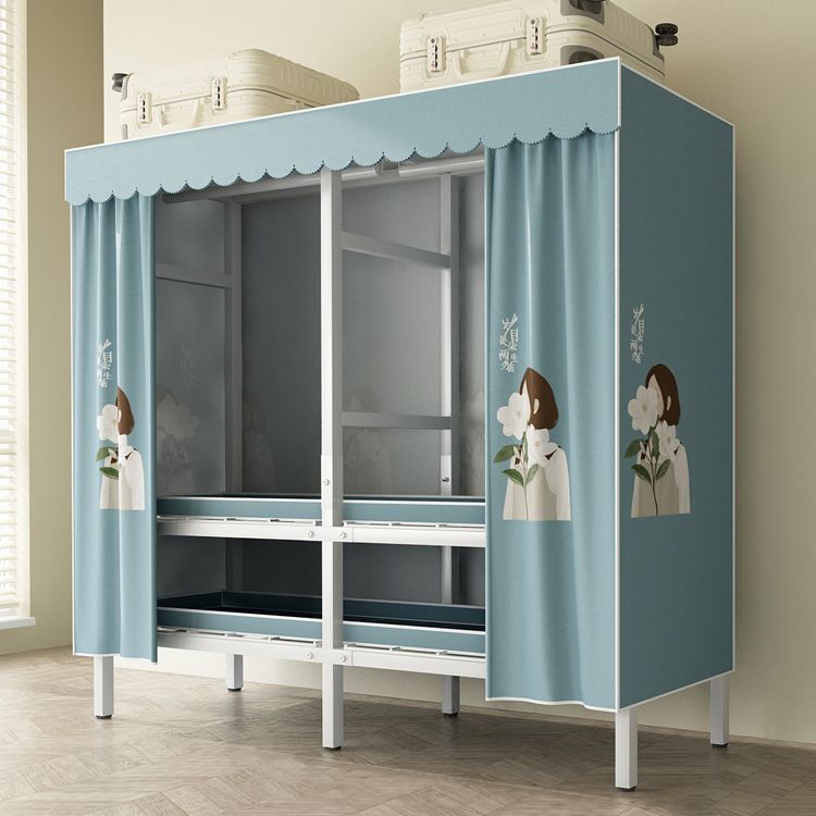 Modern Freestanding Metal Frame Wardrobe Foldable Wardrobe with Garment Rod