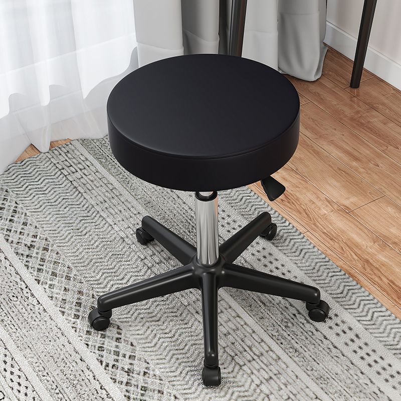 Taburete de bar de acero elevable giratorio moderno para cafetería con cojín de cuero