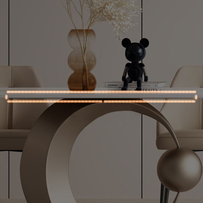 Luxury 1/3/4/6/7 Pieces Dining Set Sintered Stone Dining Table with Leather Chairs