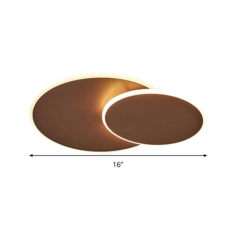 Runde Acryl-Deckenleuchte minimalistisch Weiß/Kaffee 16 "/19.5" breite LED-Unterputz-Lampe in Warm/Weißes Licht