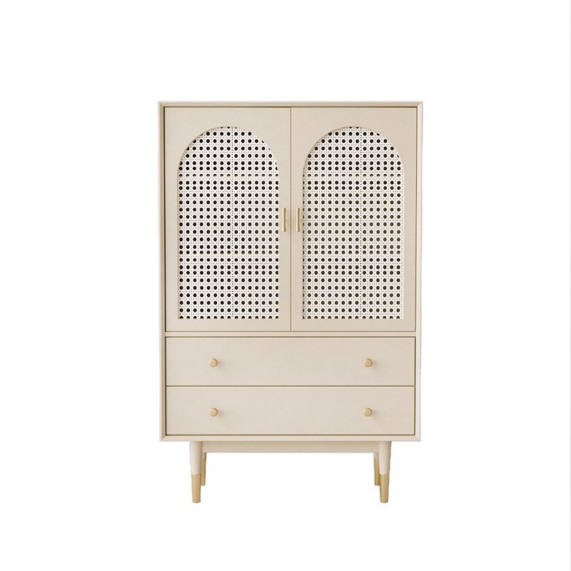 Wood Buffet Table Glam Style Server with Drawers and Storage