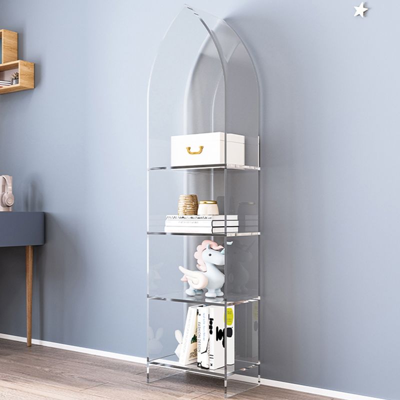 Glam Closed Back Bookshelf Standard Acrylic Bookcase with Shelves